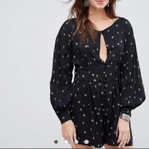 Free people long sleeve romper M